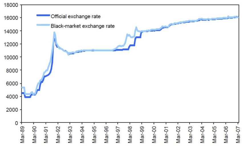 Grafico 6 Dong mercado negro y tasa oficial
